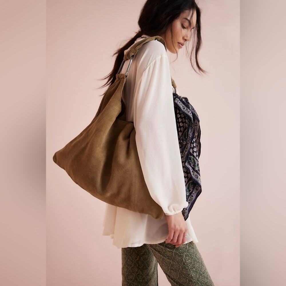 Free People Bobbi Slouch Khaki Shoulder Bag